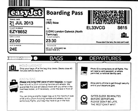 easyjet boarding pass print out.